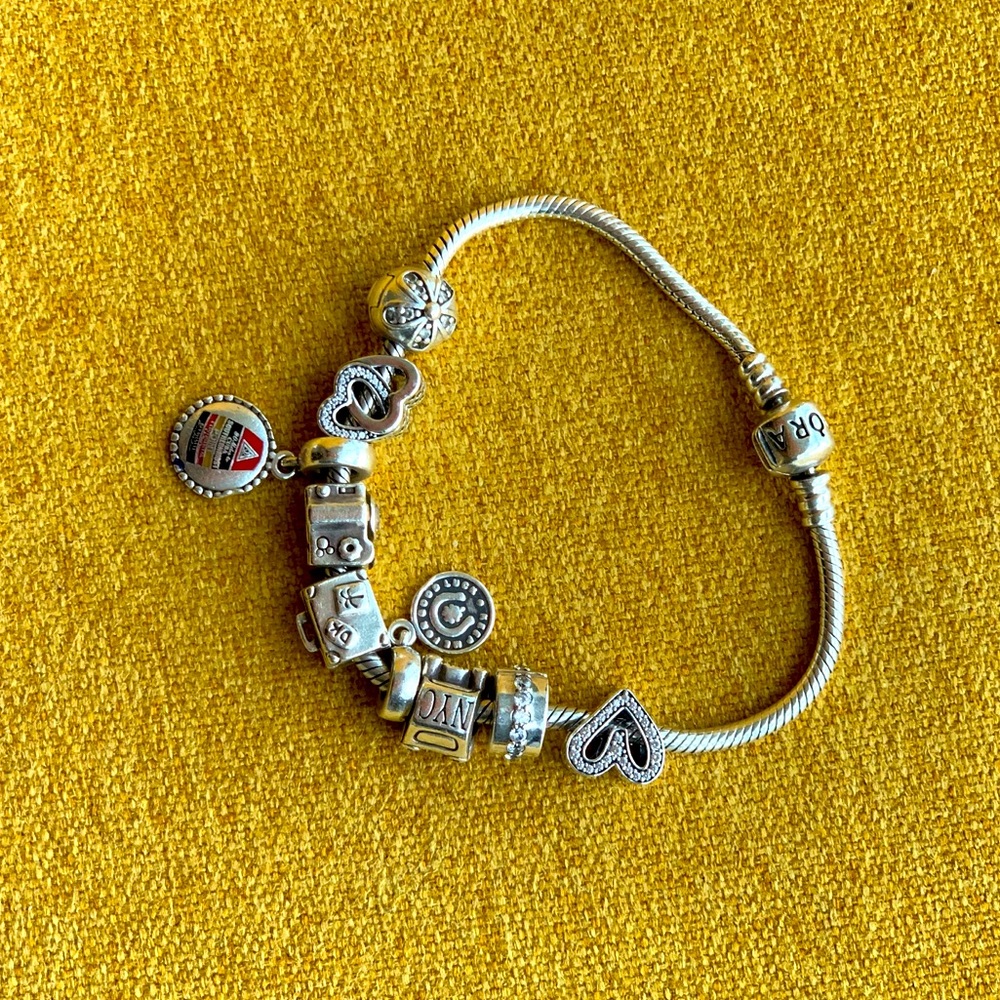 Pandora bracelet with charms